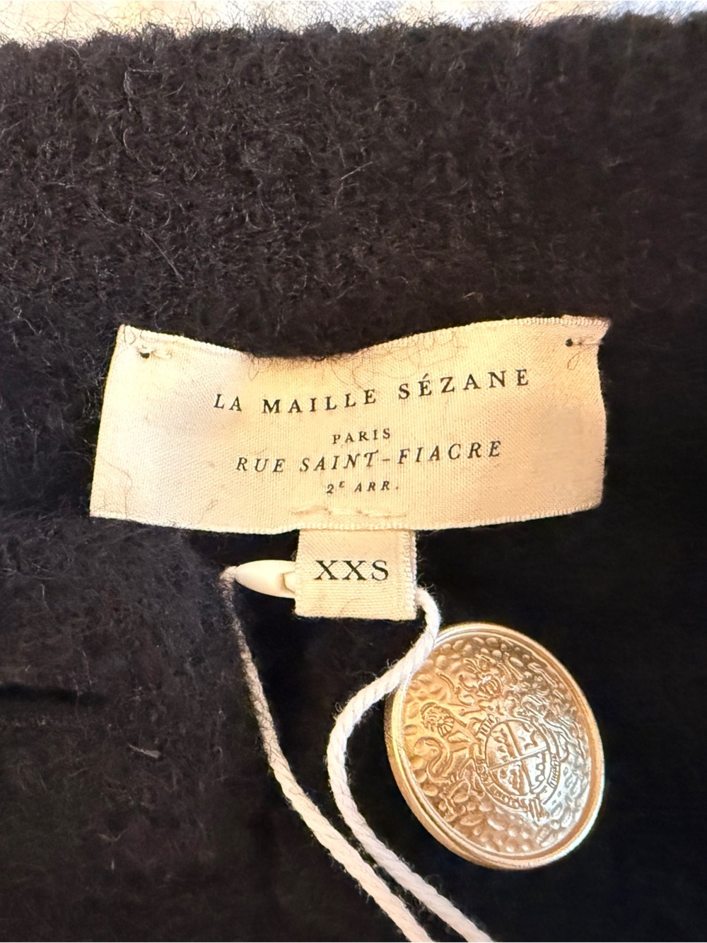 NWT SÉZANE SZ XXS Othello Black Cardigan with Gold Buttons - COZY 🇫🇷! - Picture 8 of 10